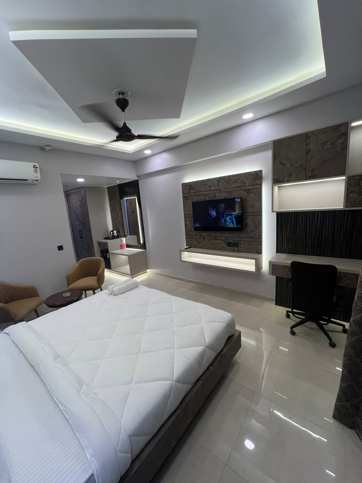 Designer black & gold bedroom